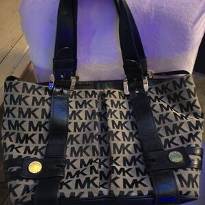 Stylish Black and Gray Michael Kors Women's Bag